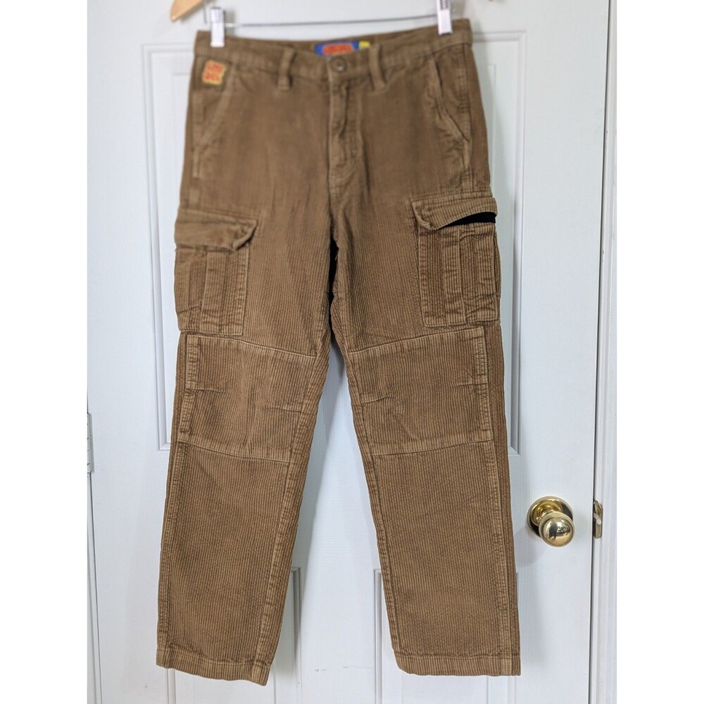 Empyre Corduroy Cargo Pants Youth 27 Brown Logo Skater Utility Gorpcore 90s Y2K